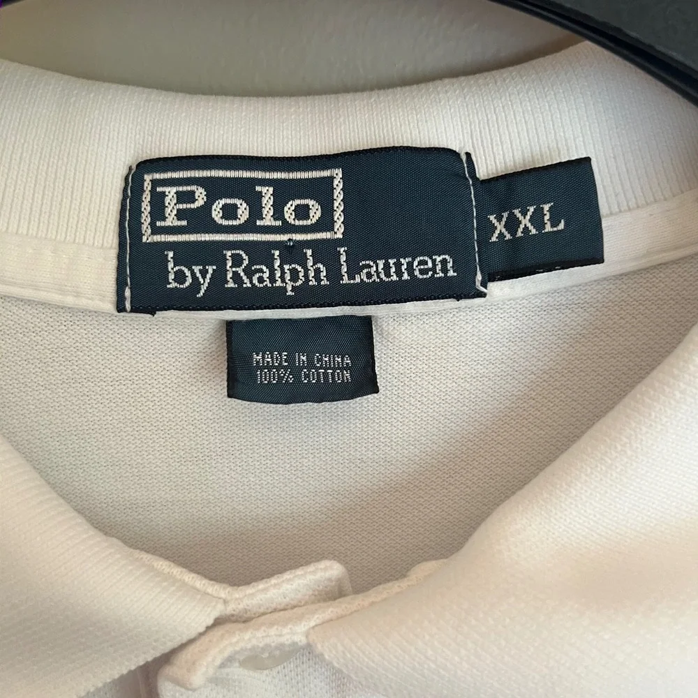 Polo Ralph Lauren Yale University White Pique Polo Shirt Mens XXL Short Sleeve